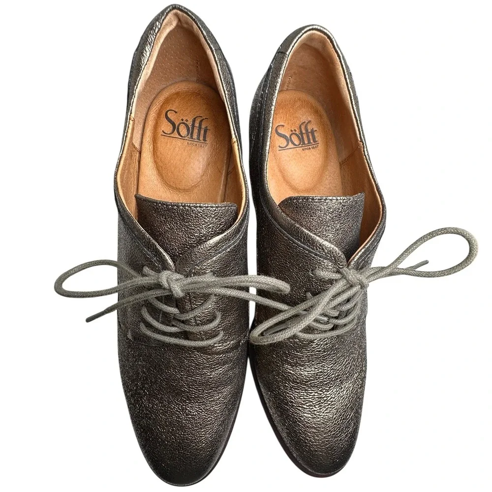 Sofft Patience Metallic Leather Oxford‎ Heels Bronze Copper Size 10